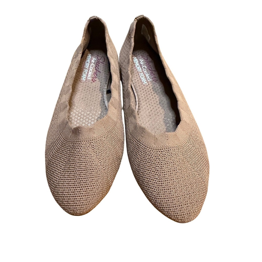 Skechers Cleo 2.0 Love Spell Mocha Knit Ballet Flats 158343 Womens 7.5